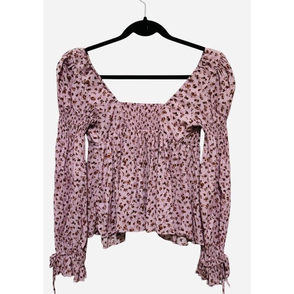 Urban Outfitters Allie Juliet Puff Sleeve Sz‎ SP Peasant Blouse Cottagecore Boho - Picture 3 of 13